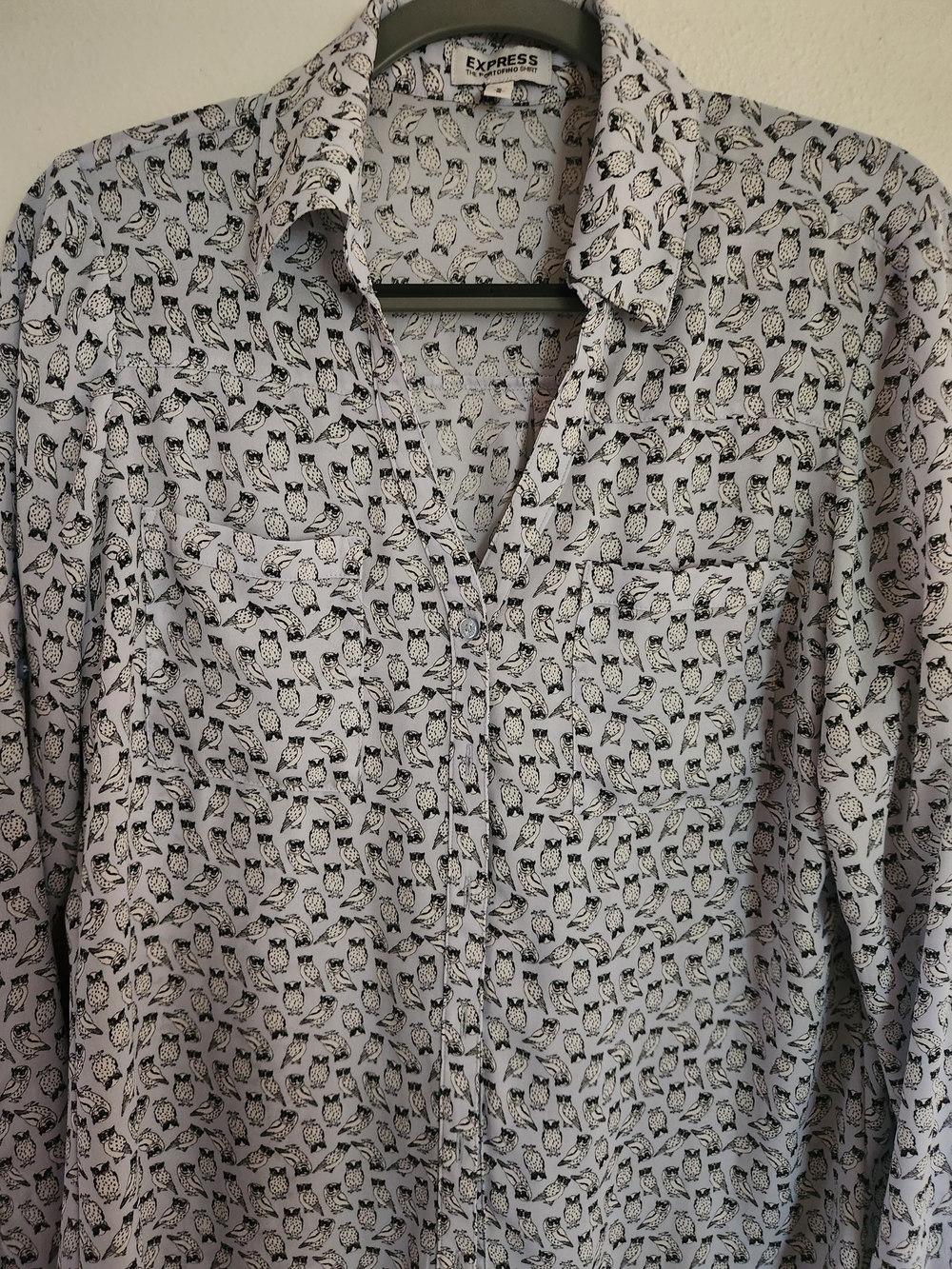 Express RARE Owl Print Blouse